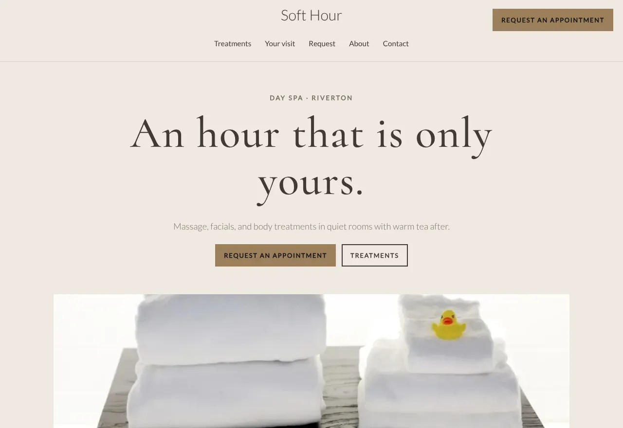 Screenshot of the example website Soft Hour